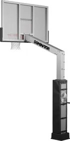 The 72 Pro photographed from the side, where the four foot extension arm carries the aluminum board well clear of the pole.
