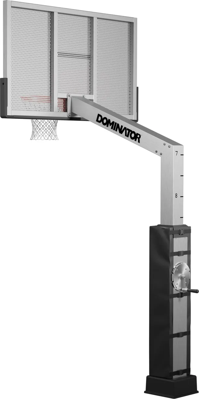 The 72 Pro photographed from the side, where the four foot extension arm carries the aluminum board well clear of the pole.
