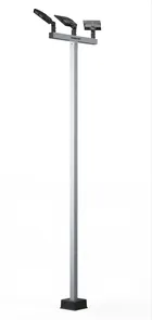 A 16 ft Dominator light pole with a 46 inch crossbar carrying three LED heads, shown as a product render.