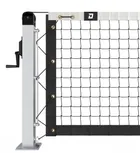 The surface mount system with the net laced up between both posts, showing how the plates sit on the surface rather than in it.